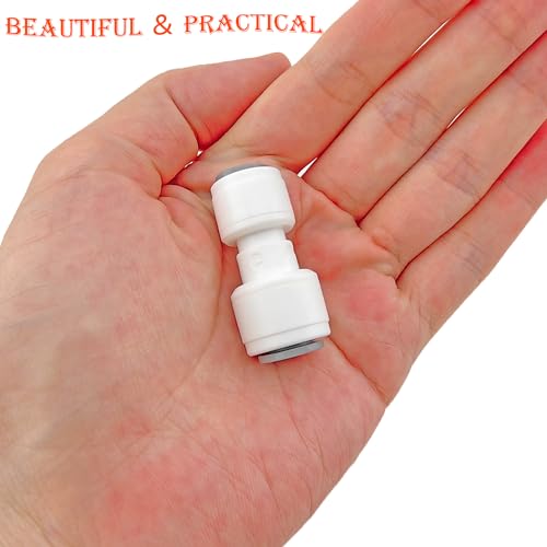 1 Stuks RO Waterconnector, 1/4" tot 5/16" RO Water Straight Pipe Fitting Connection Adapter voor Osmose, Adapter Fitting Connector 3
