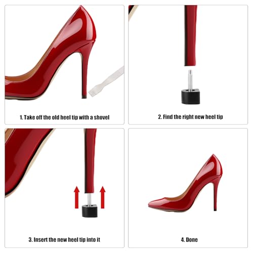 20 paar hoge hakken reparatie caps met 1 brekend gereedschap, 5 maten U-gevormde vervangingscaps duurzame antislip schoen Heel reparatie Kit voor vrouwen 5