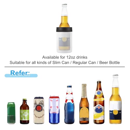Slim Can Cooler, 2 stuks 12oz Skinny kan geïsoleerd bier sleeve drank houder voor bier soda koffie reguliere bussen en flessen, wit 3