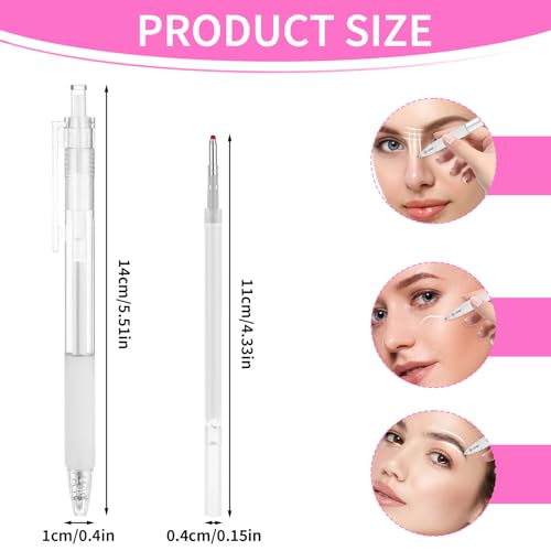 Wenkbrauwen Microbladding Highlighter, Skin Marker Pen, Permanente make-up positie, Mapping, Marker, Tools, Eyebrow Mapping, Marker Sjabloon met 4 Vervangingsvulling voor huid kunst 3