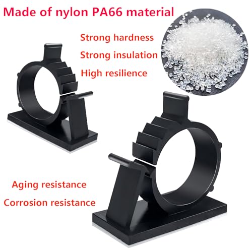 Pack van 20 kabelclips, kabelmanagementclips, zelfklevende kabelclips, Nylon kabelclips, voor USB-kabel, oplader, 37mm 3