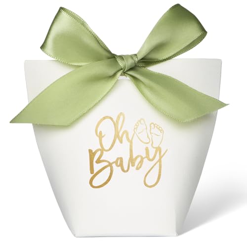 Pack van 25 Candy Boxes, Geboorte, Doop, Oh Baby met Ribbons, Gift for Birth, Doop, Baby Douche, Kinderen