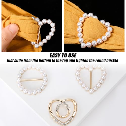 10st Sjaal Ring Clip, Shirt Ties Clips voor vrouwen Kleding Metaal Circle Gesp Kleding Decoratieve Accessoires Hoek geknoopt Knop voor Loose T Shirt Jurken (5 stijlen) 4