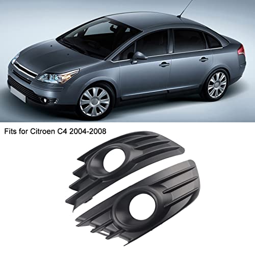 Mist Licht Grille, Paar Zwarte Car Front Bumper Koplamp Mist Licht Grille Frame Cover Trim Past voor Citroen C4 2004-2008