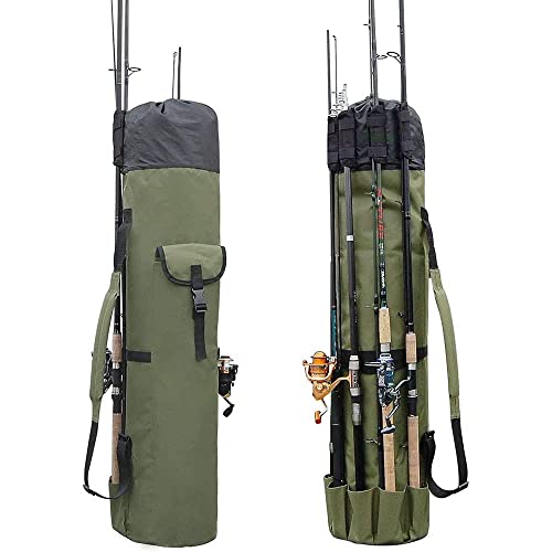 Draagbare viszak, Outdoor Fishing Tackle draagtas, Opvouwbare visstok Reel Bag, Pole Tools Opslagtassen Verdikend Canvas, Groen, Retro, groen, modern