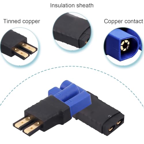 2 paar voor Traxxas Plug naar EC5 Plug/Socket, RC Batterij Aansluitadapter ESC Charger, Compatibel met TRX/voor Traxxas Lipo Batterij, voor RC Car, RC Boat, Solar Light en Balance Car 4