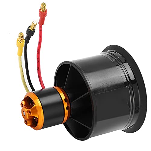 QXMotor 50 Mm EDF Ducting Fan met 12 Blades en QF26115000KV 34S Borstelloze Motor, Hoge Efficiëntie, Uitstekende Voeding voor RC vliegtuigen - Counter ClockWise (CW)