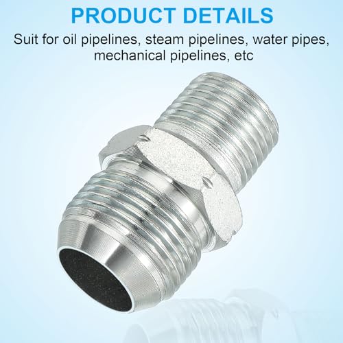 Pipe Adapter Connector 1-1/16" Man 37°Flare JIC x 1/2" Man R Pijp Fitting Olie Feed Restrictor Fitting Hydraulische Connector voor Olie Stoom Water Pijpleidingen Systeem 5