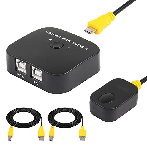 Printer switch selector 2-in-1 USB 2.0 Gedeelde switch hub voor printer, scanner, luidspreker, toetsenbord, muis, harde schijf met 2 USB 2.0 print kabels