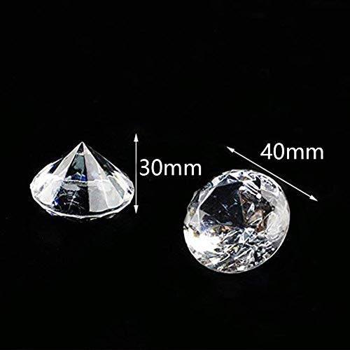 Decoratieve diamanten 40mm bruiloft Sprinkle decoratie 10 stukken Transparant kristal Decoratieve stenen tafel decoratie diamanten (Wit, 40x30mm)