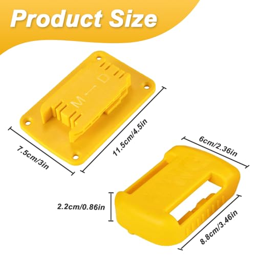 Batterijhouder voor Dewalt 20 V Batterij en 20 V Dewalt 20 V Drill Tool Holder Kit Geel met riemclip voor Dewalt Schroeven (verpakking van 5)