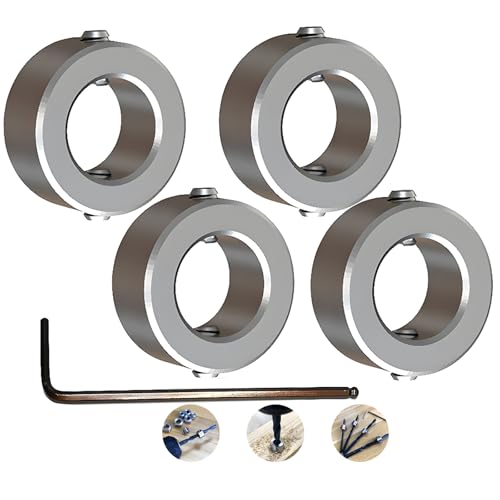 Diepte Halsband stoppen Duurzaam, Ring Positioner Afstand Positioner Locator (ID: 14mm, 4st) voor houtbewerking Drill Bit Consistent boren, met Hex moersleutel
