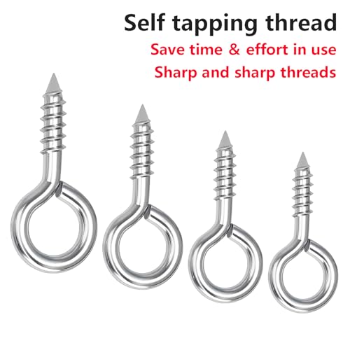 20 st Schroefhaken, 17mm metalen oog Schroef Zelftappende Ring haken Carbon Steel Eye Hooks voor hout, ambachten, meubels 4