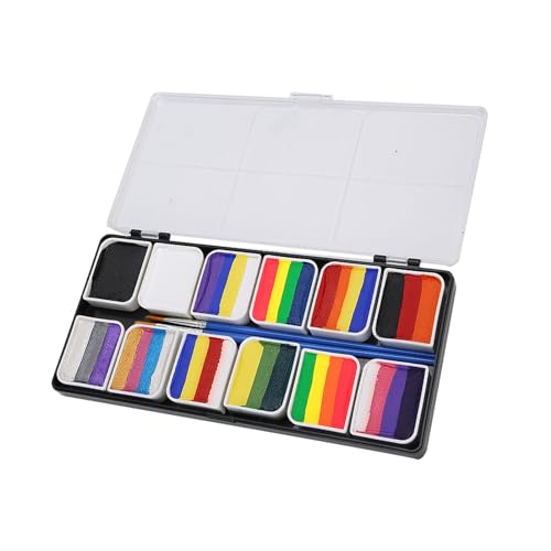 Professional gezicht body paint Pigment 12 kleuren body art water-based gezicht verf Kit Halloween Party Cosplay Fancy make-up palet set met 2 verfborstels