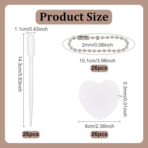 Set van 26 DIY Texture Art Drawing Paper, 3D Magic Foam Painting Set met ijzeren bal, hangerkettingen en Plastic Droppers voor het schilderen ambachten, hart papier