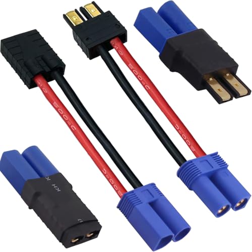 2 paar voor Traxxas Plug naar EC5 Plug/Socket, RC Batterij Aansluitadapter ESC Charger, Compatibel met TRX/voor Traxxas Lipo Batterij, voor RC Car, RC Boat, Solar Light en Balance Car