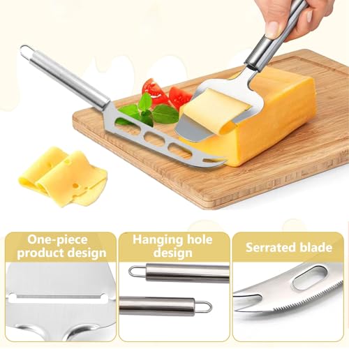 Kaassnijder, Kaassnijder, Set van 2, Kaasmes, 402 Roestvrij staal, Botersnijder, Vaatwasser Veilig voor snijden, Perfect voor het snijden Zachte Kaas en Kaas