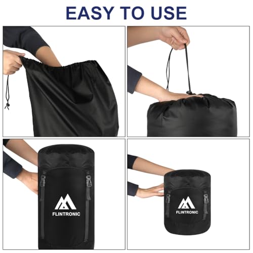 Compressiezak Slaapzak, Lichtgewicht Waterdichte Compacte Opbergzak, Compressiezak met ripstop Stof, Trekkoord Sluiting Bergzak voor Camping, Wandelen 5