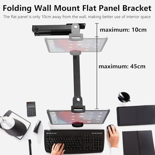 Tabletwandhouder, 360° roterende telefoonhouder, armhaakje, 10-45 cm Uitschuifbare verstelbare tablethouder voor 4-13 inch apparaten, telefoons en tabletten 3