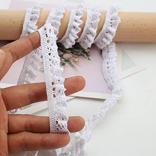 Vintage Lace Ribbon Cotton Lace Ribbon Decor Band Decoratieve Band Kant Stof Kant Band voor Naaiwerk Bruiloft Decoratie Scrapbooking Gift Box Wit 10 m 4