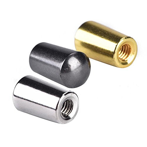 3Pcs Guitar Switch Tip, 3 Way Toggle Switch Knob Tip Cap Copper voor LP EPI elektrische gitaar (3,5mm-Zilver + Zwart + Goud) 4