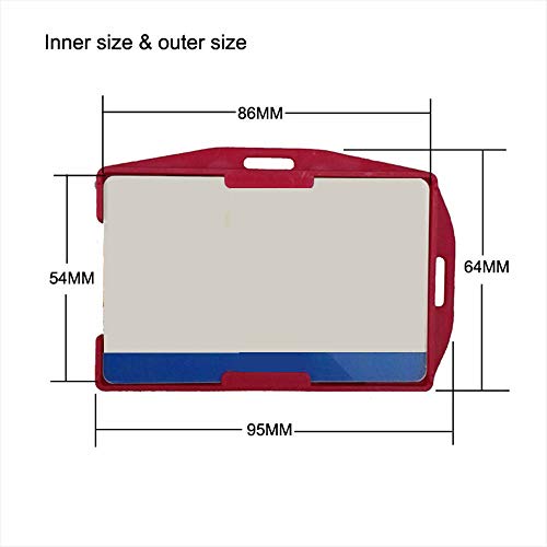 5PCS Dubbelzijdig Open gezicht ID kaarthouder PP Hard Plastic 95mmx64mm Landschap/Verticale Laden (invoegen 2 kaarten)