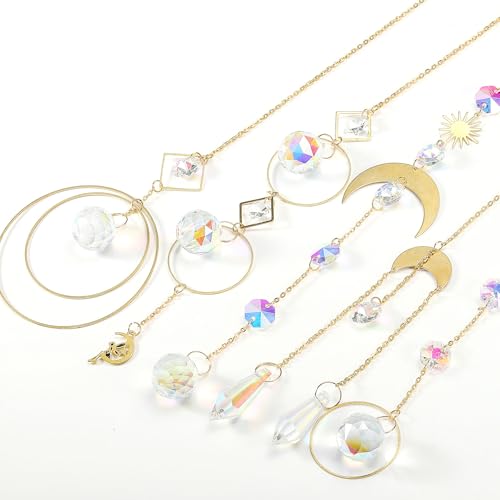 Crystal Sun Catcher, 1 set hangende kleurrijke kristal prisma met ketting voor Windows Decor Rainbow Patio Garden 4