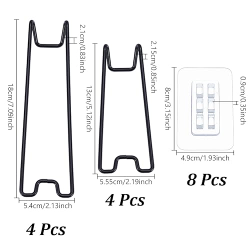 8 stuks 2 maten IJzeren fotolijsthouder, Ezel Photo Sticker voor het weergeven van foto's op tafel, zwart