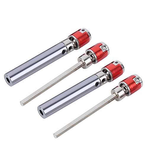 RC Car Drive Shaft, 2 Set metalen transmissie aandrijving Shaft upgrade delen Compatibel met Axial SCX10 D90 1/10 Model Car (Zilver Rood) 3
