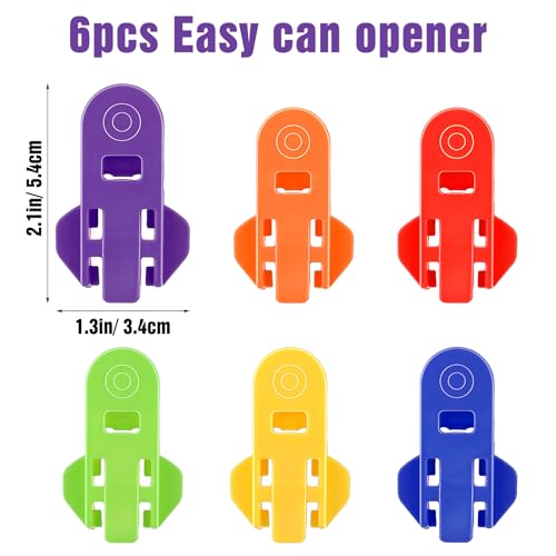 6 Pack Manual Eenvoudige Can Opener, Kleurrijke Soda Bier Kan Beschermer, Plastic Bier Leakproof Kan Beschermende Schilden voor Coke, Bier, Soda, Aluminium Drank, Kan Opener Tool