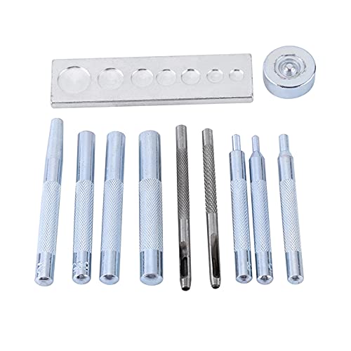 11Stuks/Set doe-het-zelf Leren gereedschap Die Punch Hole Rivet Setter Base Kit Lederen Craft Tools Gat Ponsen