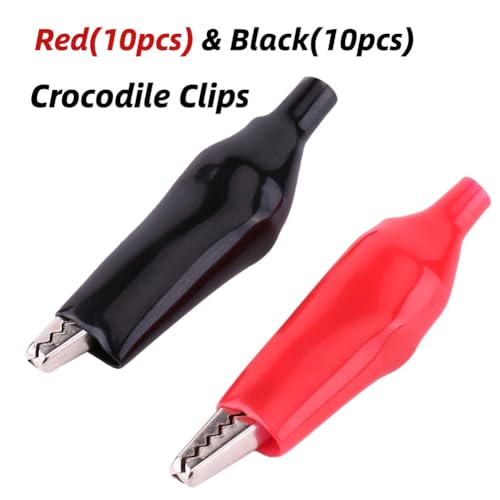 20st Crocodile elektrische klem, Alligator klemklemmen 28mm Testsonde Metel met beschermende isolatiehoes