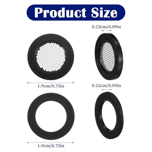 40 st Douchekop Filter pakking, 3/4" Universele rubberen ringen en roestvrij staal Mesh, 20 rubberen ringen Loodgieters en 20 O-Ring roestvrij staal waterslang pakking voor Faucet slang sealing ring