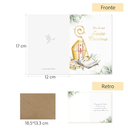 Bijlagekaart in het Italiaans, 12 x 17 cm, met envelop