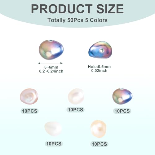 50st Natural Cultured Zoetwater Parel kralen onregelmatige vorm zoetwater parel kralen 5 kleuren sieraden kralen voor DIY armband ketting sieraden maken 4