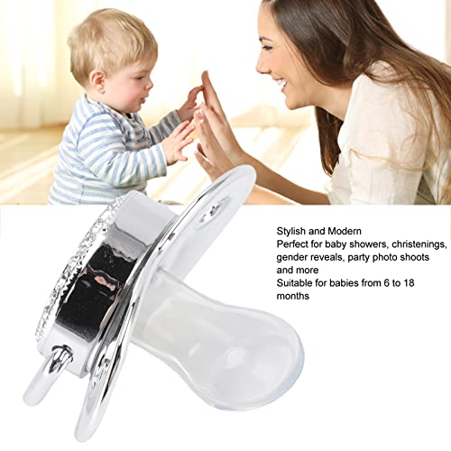 Baby Pacifyer, Baby Bling Pacifyer met Clip DIY Photo Decoration Pacifyer Clip Set voor pasgeborene(Zilver M) 5