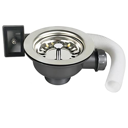 Keukenspoelbak 114 mm 11⁄2 inch zeefmachine met drainer en Rectángulo te vol, roestvrijstalen gootsteen zeef 3