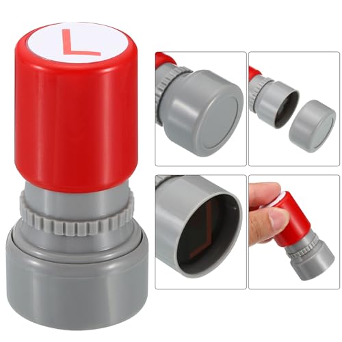 Letterstempels Zelfinkt, Karakter L Alfabet Teacher Stempel Initiële Stempel Mini inkt Stempel voor Class Notebook Scrapbooking DIY Craft, Rode inkt 4