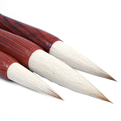 3 Pack Chinese kalligrafie borstel Set Schrijven Tekening Inkt Penselen, Japanse Kanji Sumi pen voor professionele beginner 4