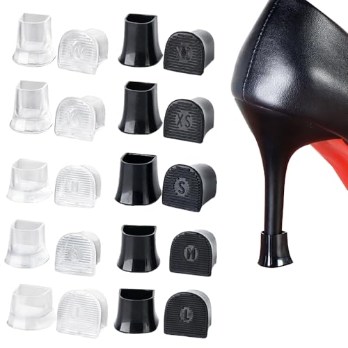 10 paar hoge hakbeschermers onderscheidende maten hakkaarten schoenen hielvervangende antislip anti-geluid stiletto hiel stoppers covers voor hoge hakken buiten bruiloft evenement formele
