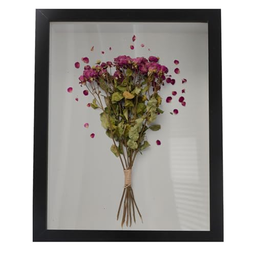 3D Shade Box, 22 x 17 cm, Houten fotolijst, Deep Box, Box Display Frame voor Wall Mounted Desktop Box Frames voor ambachten, 3D Deep Flower Frame voor Memorabilia Medals, Tickets (Zwart)
