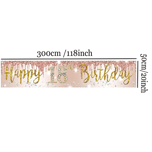 18e verjaardag decoratie voor meisje, schattig 18e verjaardag banner roos goud, stof teken 18e verjaardag poster, 18e verjaardag tuin banner voor meisjes verjaardag feest welkom teken tuin decoratie