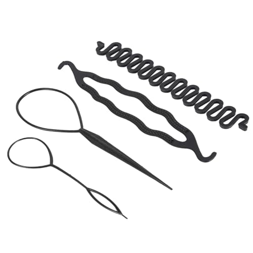 4 stuks Styling Accessoires Set - Franse haarklemmen, vlechtende stok voor haar Styling