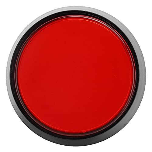 Drukknop Push Knop Abs 60mm Grote ronde platte knop met 3 voet LED-lichtschakelaar voor spelconsole met Kraanmachine (rood + LED + Tripod-schakelaar)