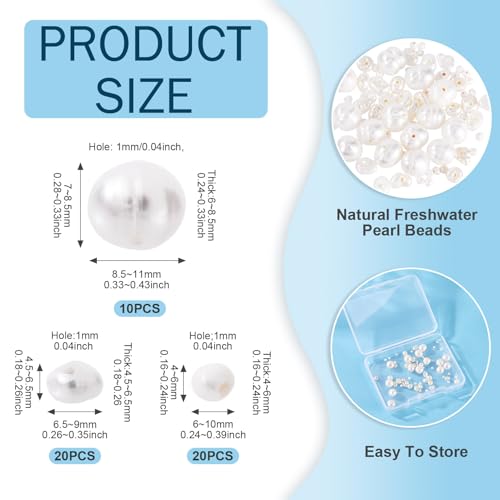 50 st Nuggets Natural Pearl Shell Kralen 4-11mm Creamy White Zoetwater Parel Kralen voor DIY Crafts ketting armband sieraden maken 4