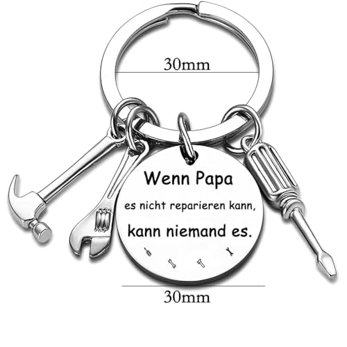 Papa Gift Wenn Papa es nicht reparieren kann, kann noemand es. Sleutelhanger Beste papa Ooit sieraden Vaderdag cadeau verjaardag cadeau van dochter aan vader, zilver, M, zilver
