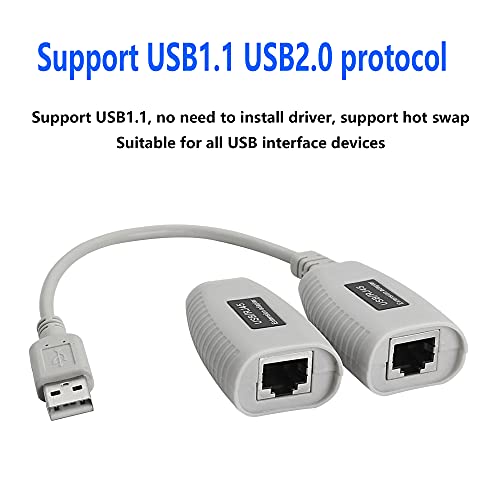 USB naar RJ45 Cat Extension Cable, LAN Extension Adapter Over Cat5 Cat5e Cat6 Cable Connector Tot 150ft Lengte 4