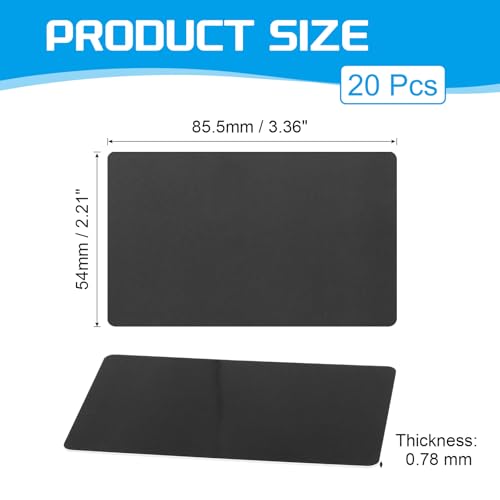 Lege PVC Kaarten, 20 Pack Inkjet Plastic ID-kaart CR80 30 MIL Witte afdrukbare visitekaartjes, waterdichte dubbele zijde afdrukken voor foto-ID Badge Inkjet Printers Mat, zwart