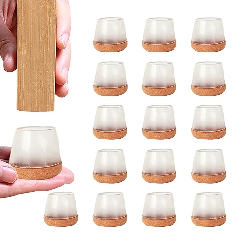 16 stuks Rubber Seat Cover Been Floor Protectors, Rubber Meubilair Been Caps met Verdikte Vilt Ronde, Doorschijnende stoel Been Vloer Beschermers voor het beschermen van vloeren Meubilair