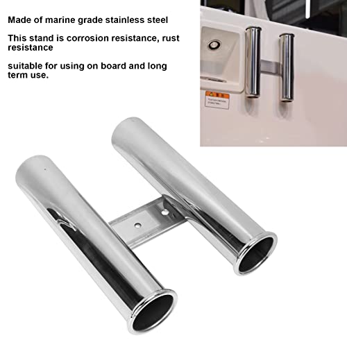 Fishing Rack Tube, 2 Link Tube Rod houder Roestvrij stalen Rod houder Buis Eenvoudig te installeren voor boot RV Hunting 42mm Dia 5